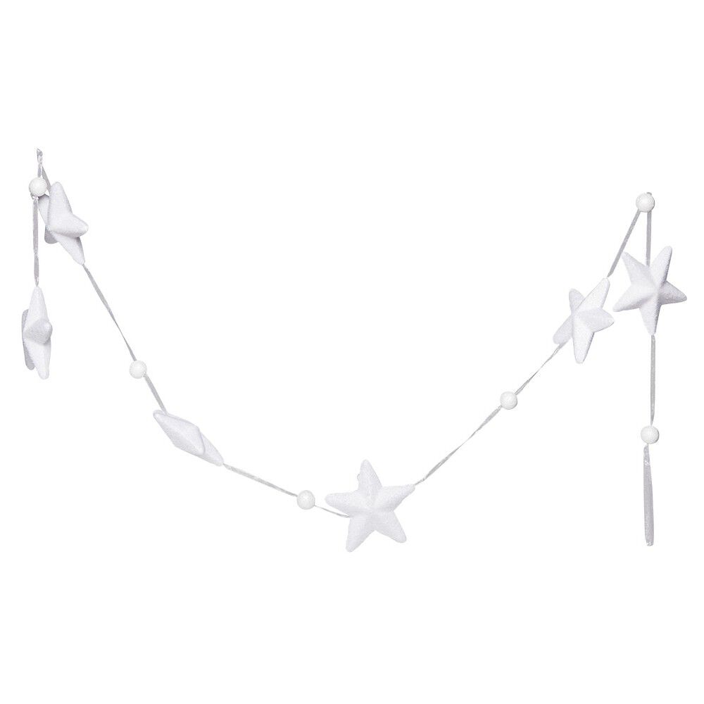 Guirlande de No&euml;l forme en polystyrène blanc 1,8 m
