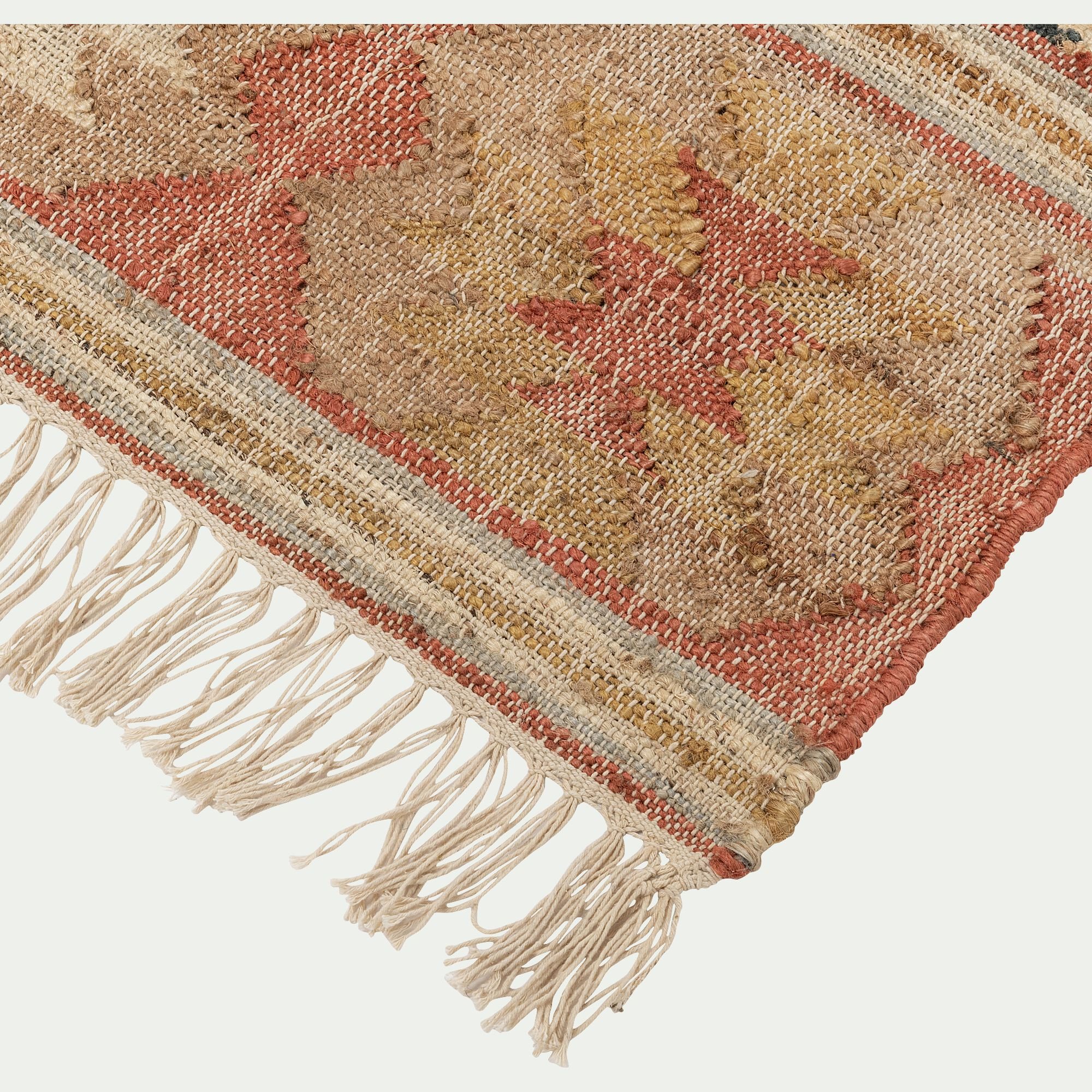 KAIS - Tapis tissé en jute et coton - beige 160x230cm