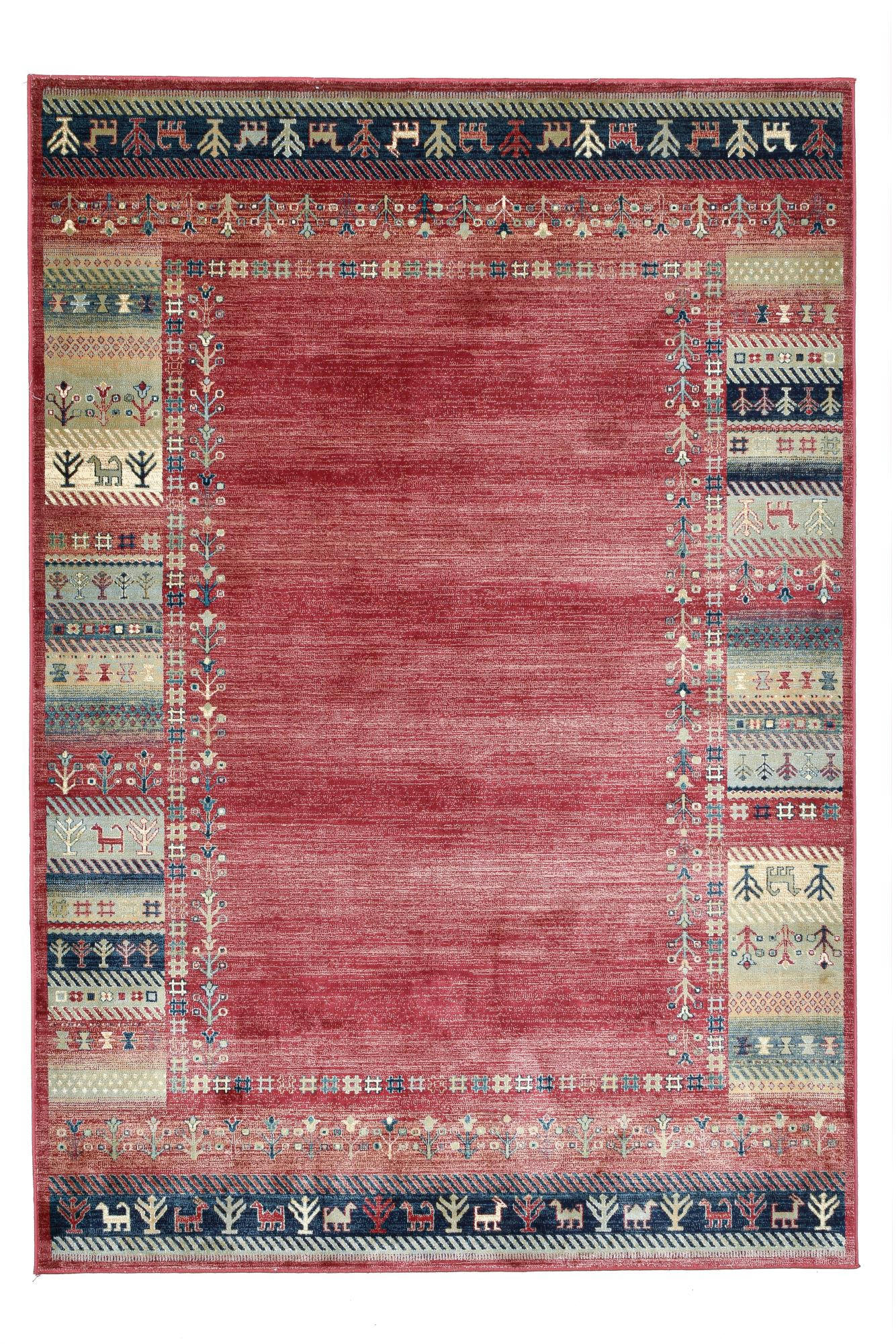 CHERINA - Tapis tissé à la machine en viscose - rouge 240x340 cm