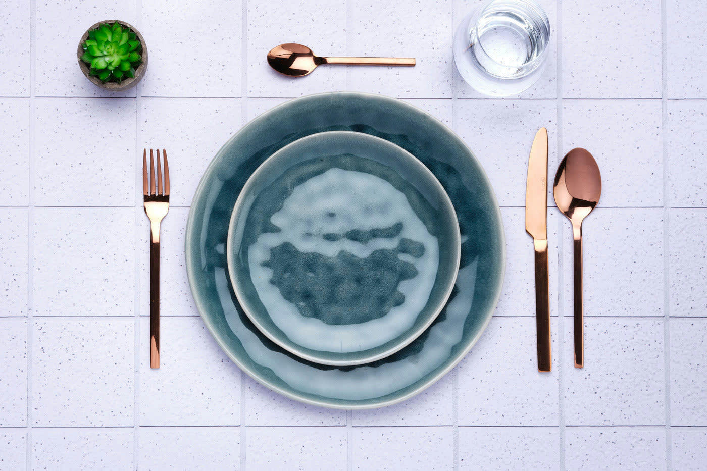 NUDE - Lot de 24 couverts de table en inox cuivre