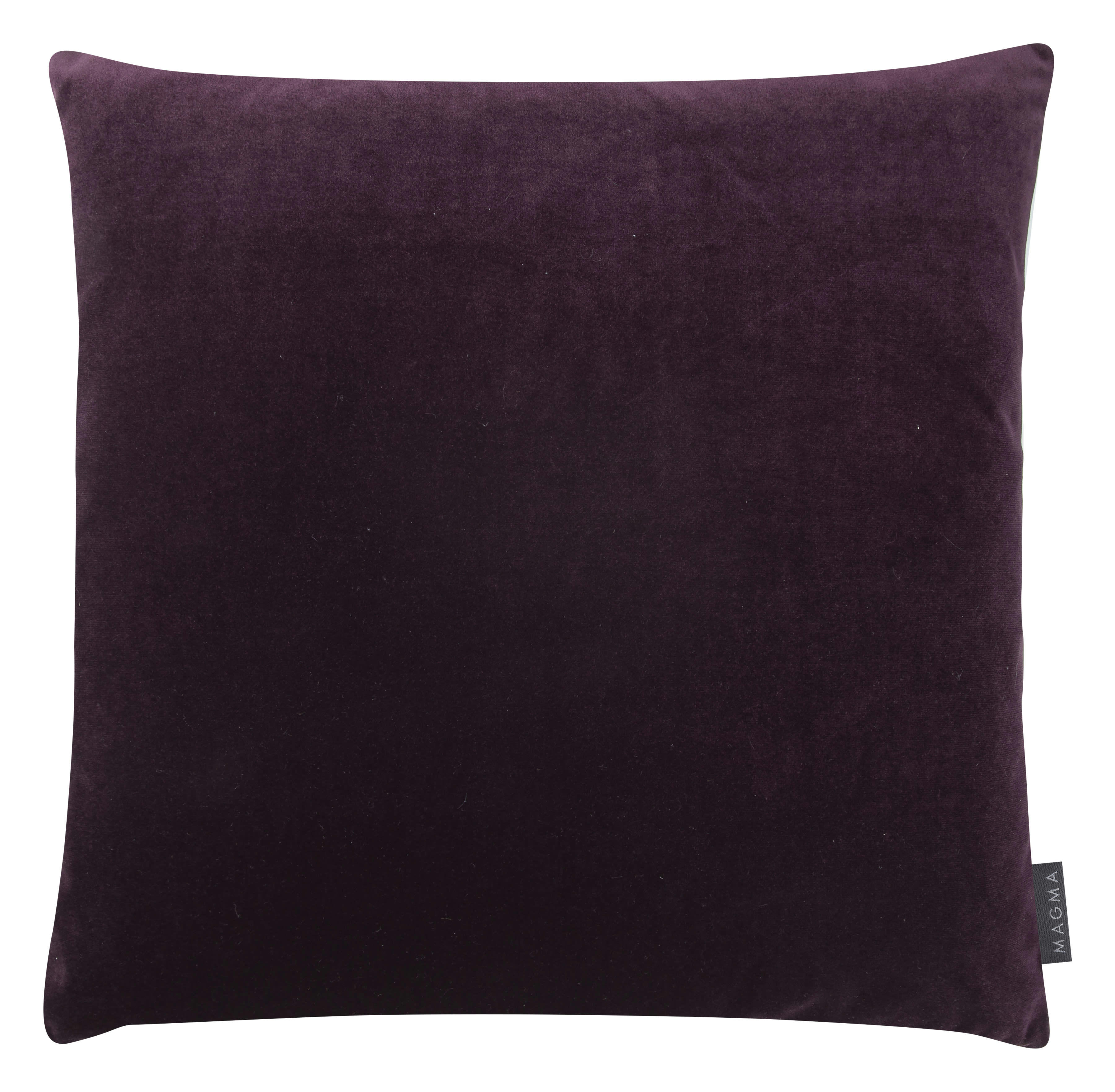 SAMT UNI - Housses de coussin velours bicolore bordeaux rose- Lot de 2- 50x50