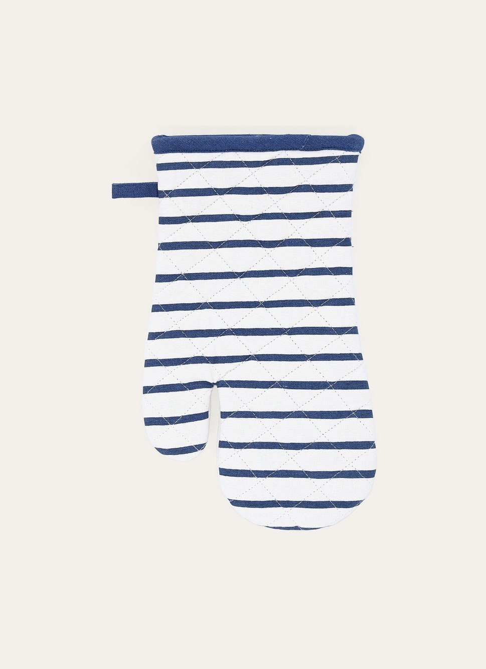 GANT DE CUISINE EN COTON MATELOT BLANC/BLEU