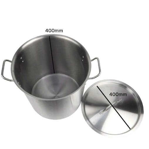 SOGA Stock Pot Thick Stainless Steel Without Lid 50L 18/10