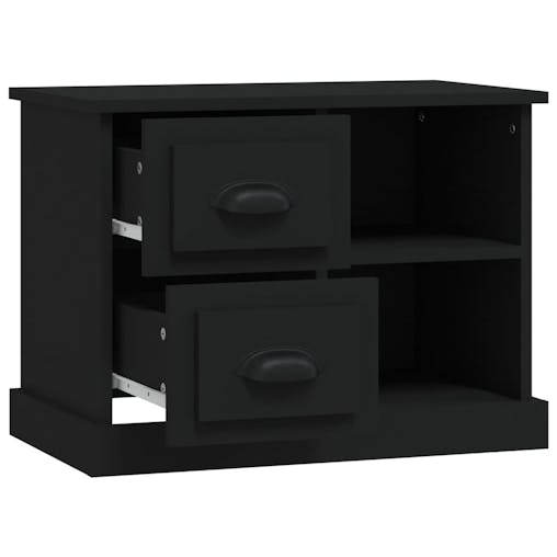 NNEVL Bedside Cabinet Black 60x35.5x45 cm