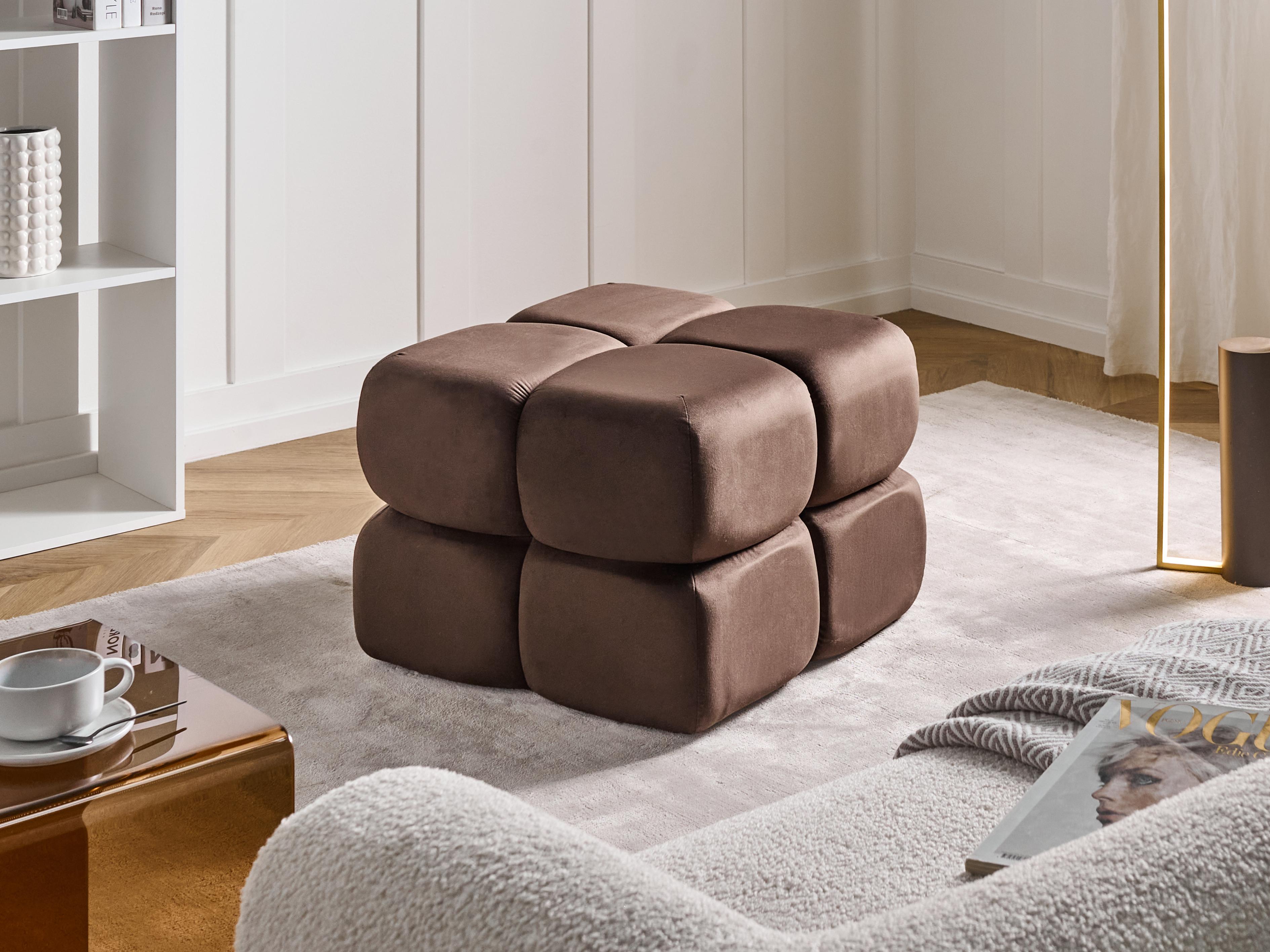Pouffe CALIENTE Velvet Dark Brown