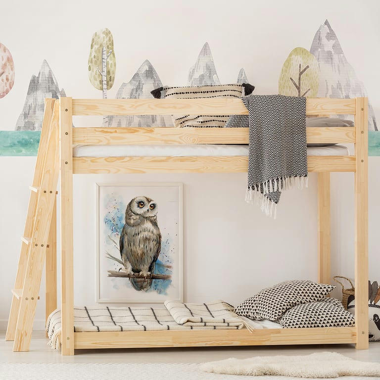 OWEN - Lit superposé 70x140 sommier inclus naturel