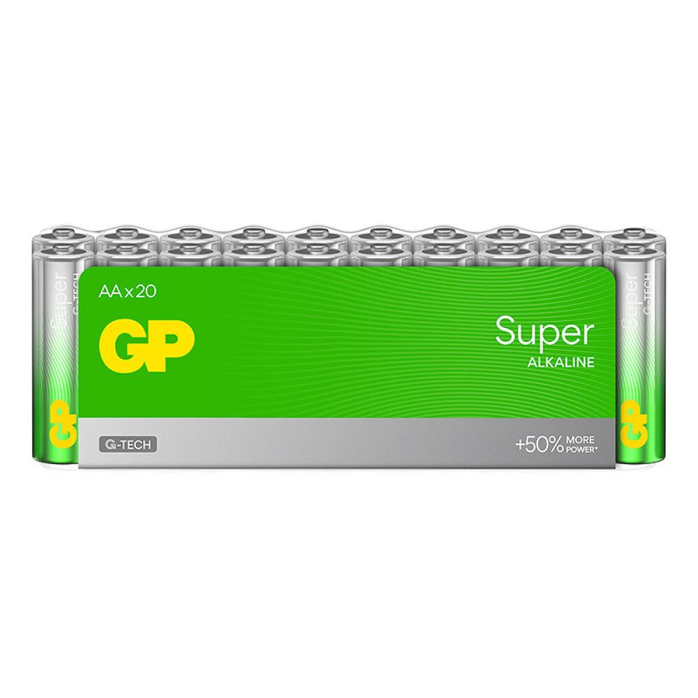 AA-BATTERIER GP BATTERIES SUPERALKALISKE LR6 20 STK.