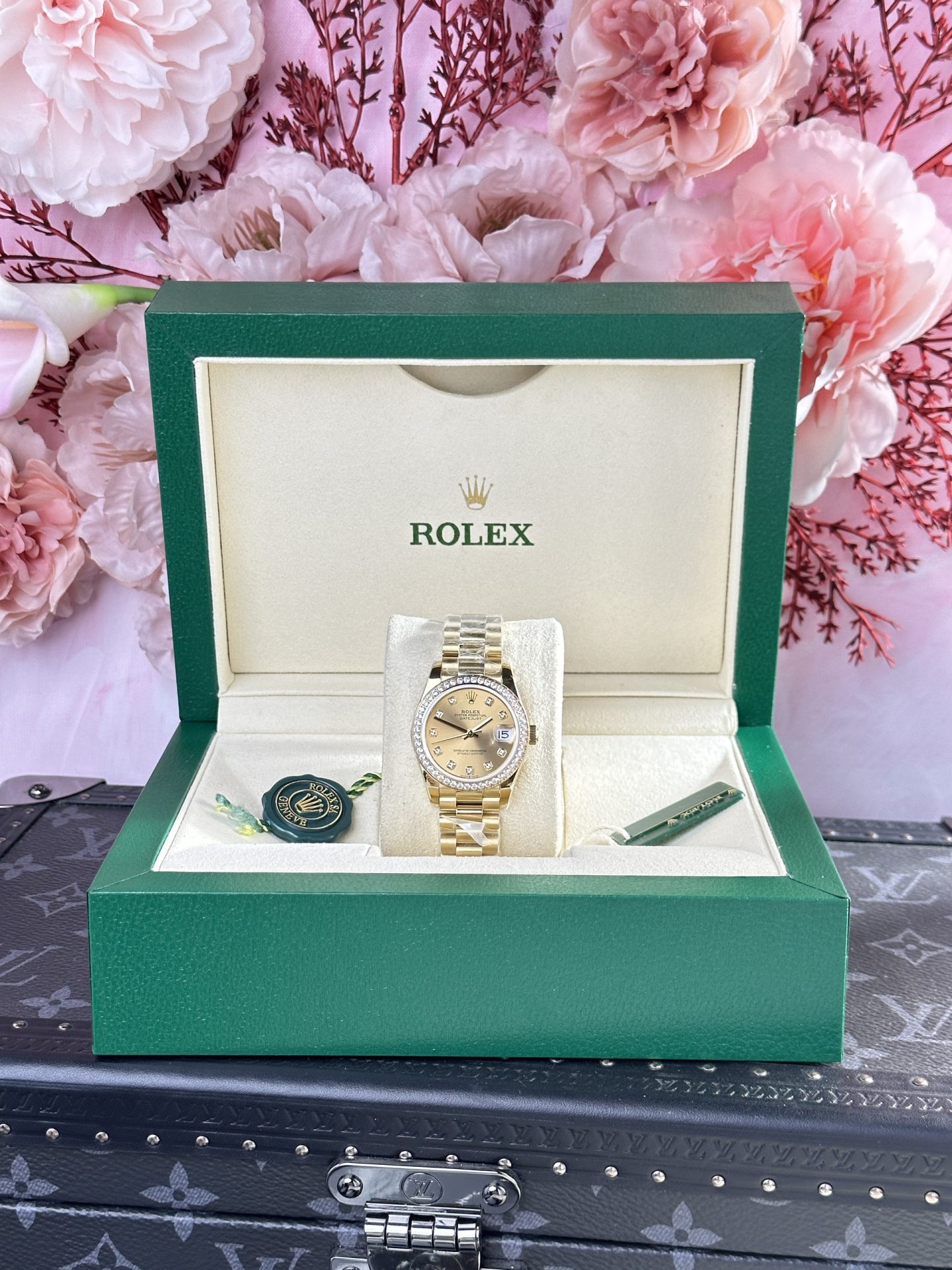 Rolex Datejust 278288 YG Plated Champagne Dial CZ Diamonds 31mm AAA Replica
