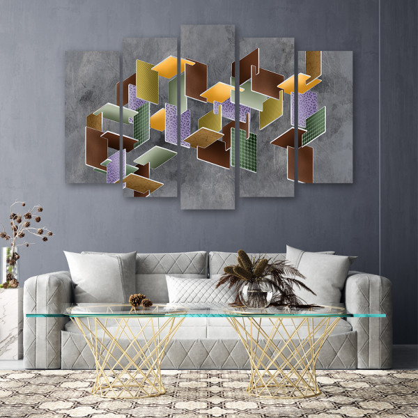 Feeby Obraz 5 częściowy na płótnie Puzzle 3D