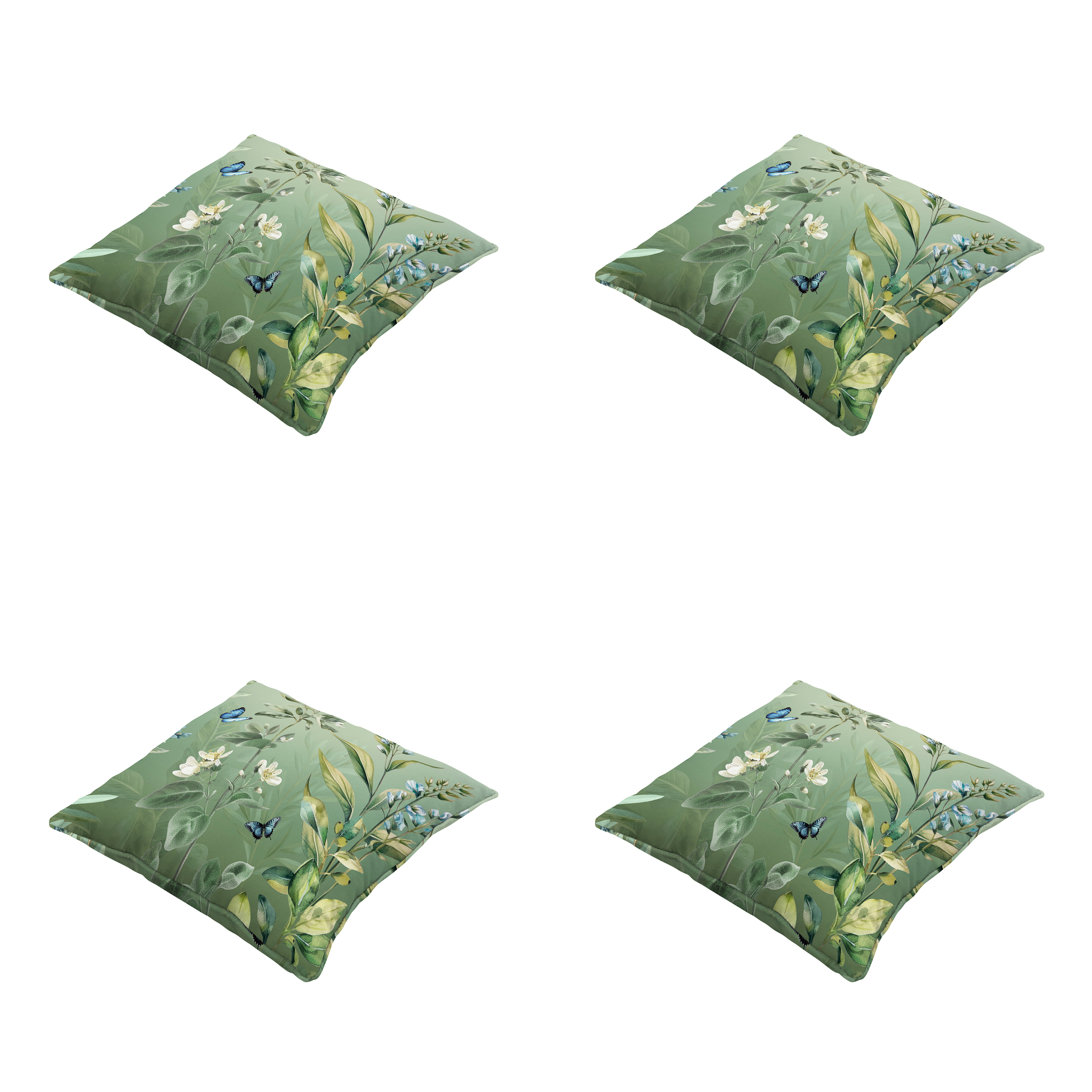Madison sierkussen Elisa - groen - 50x50x10cm - set van 4