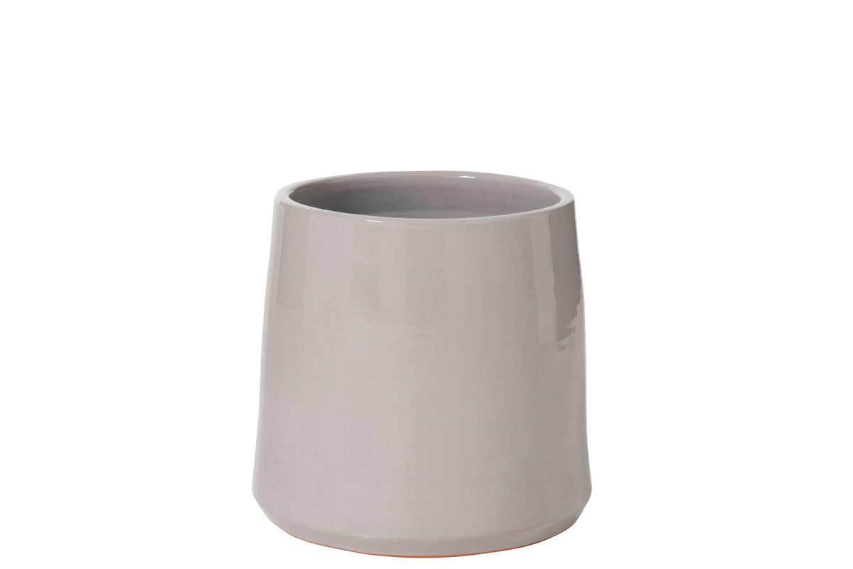 J-Line bloempot Rond - keramiek - grijs - large - Ø 29 cm
