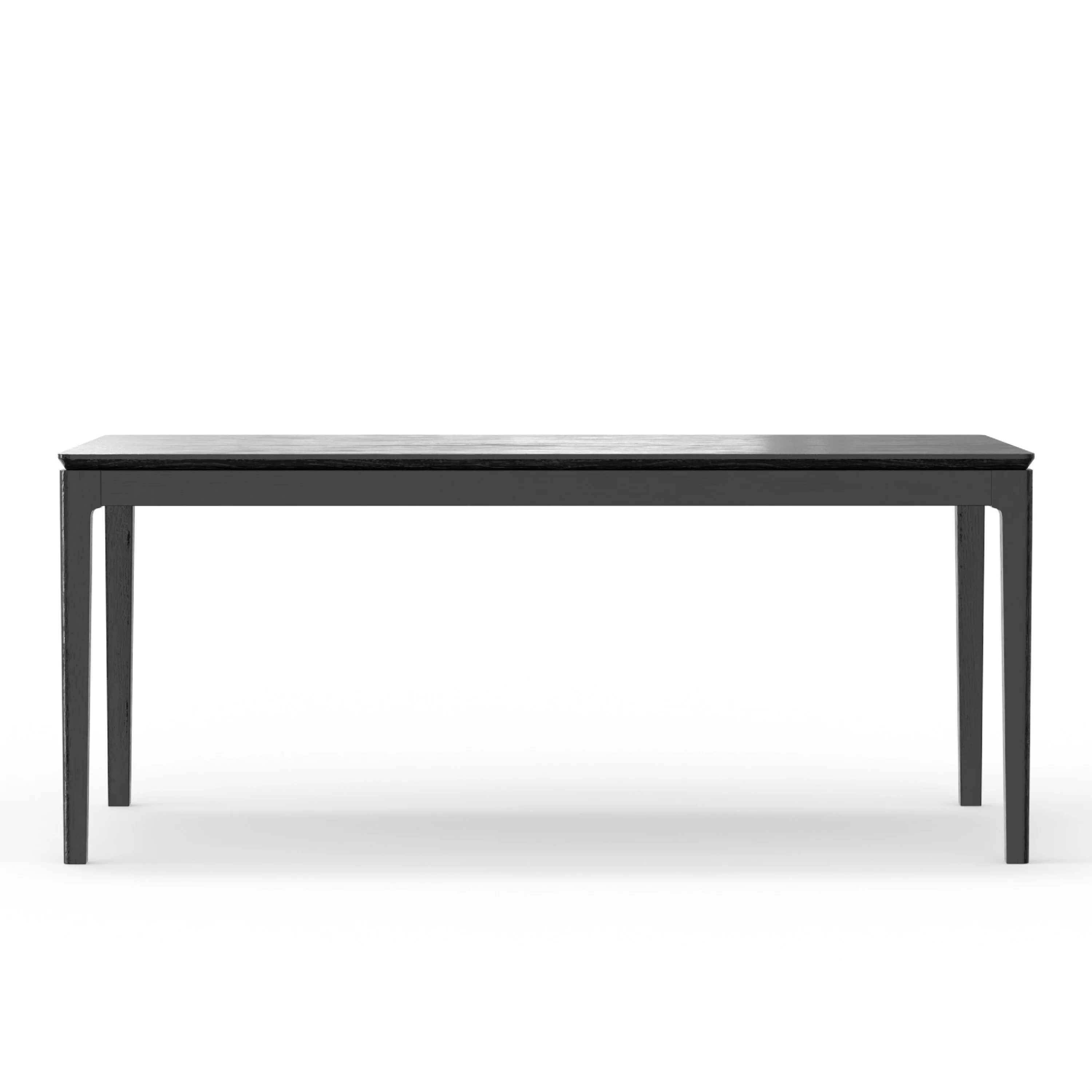 Vecy Dining Table, 72 Inch Rectangular Top, Vintage Black Solid Wood
