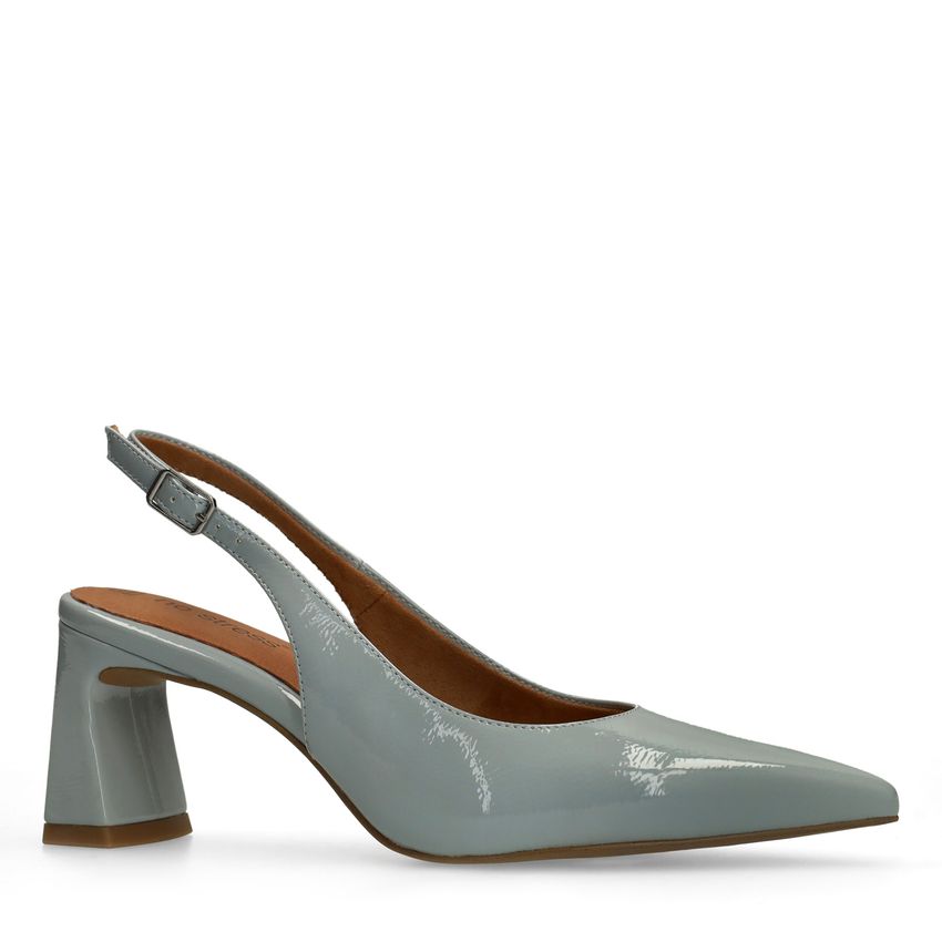 No Stress Blauwe lak slingbacks