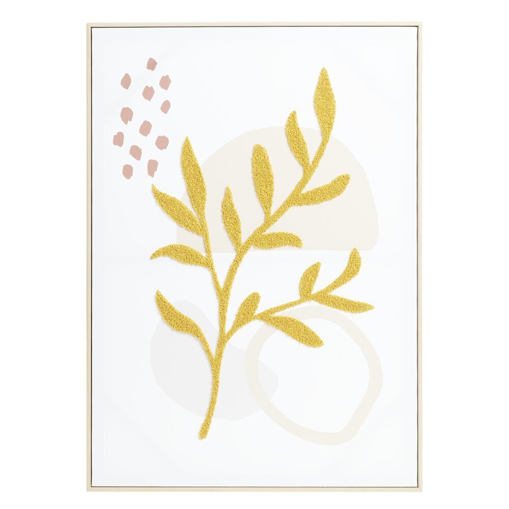 Cadre toile tissé motif végétal en relief 50x70cm (2 modèles)