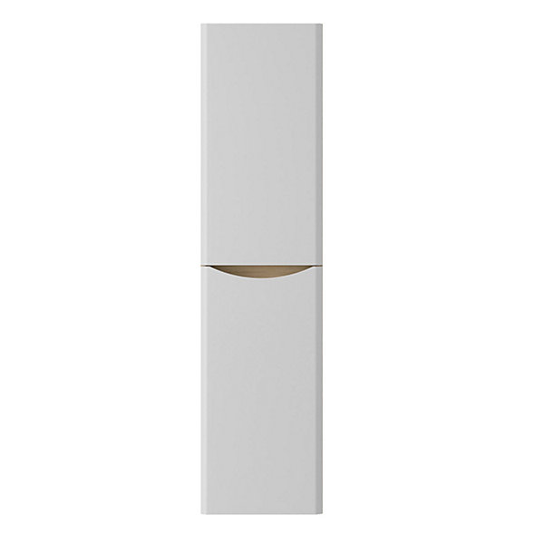Meubles colonne de salle de bains 30 x 30 x 140 cm, blanc   finition chêne, suspendu