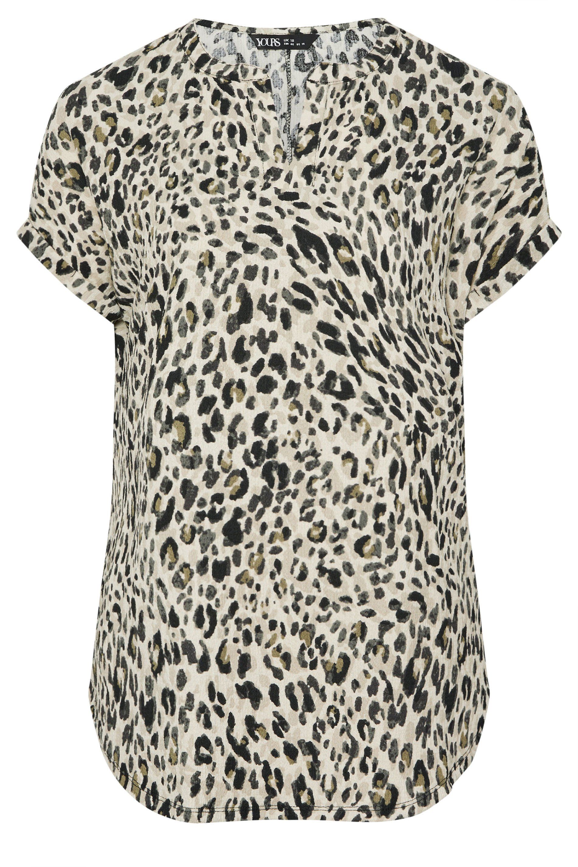 Yours Textured Animal Notch Neck Top