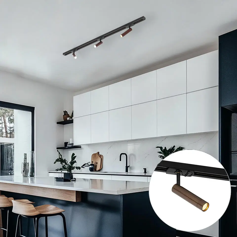 Qazqa railverlichting iconic ivy bronskleurig g9