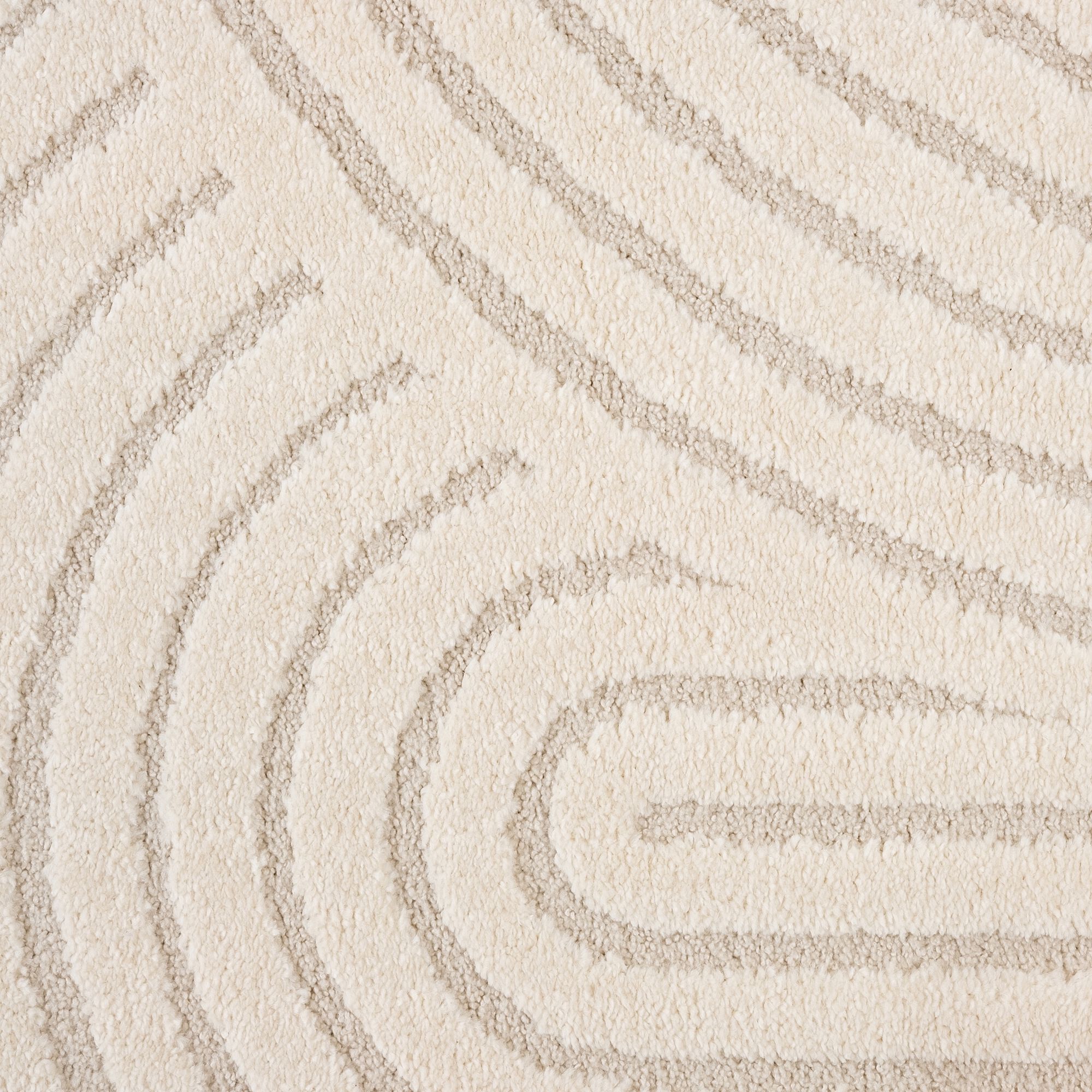 PELA - Tapis à motifs circulaire - blanc écru 200x290cm