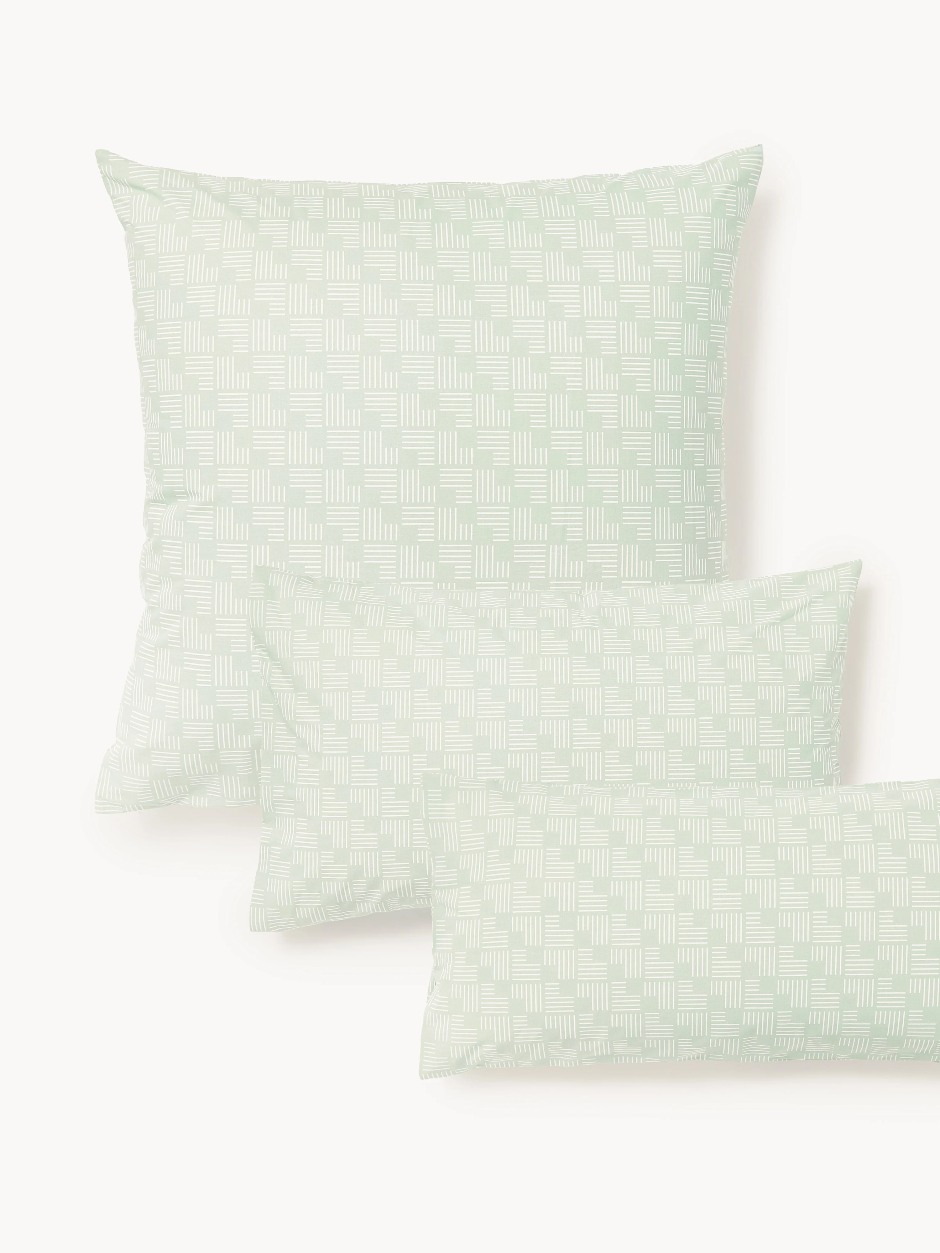 Baumwollperkal-Kopfkissenbezug Inki mit geometrischem Print