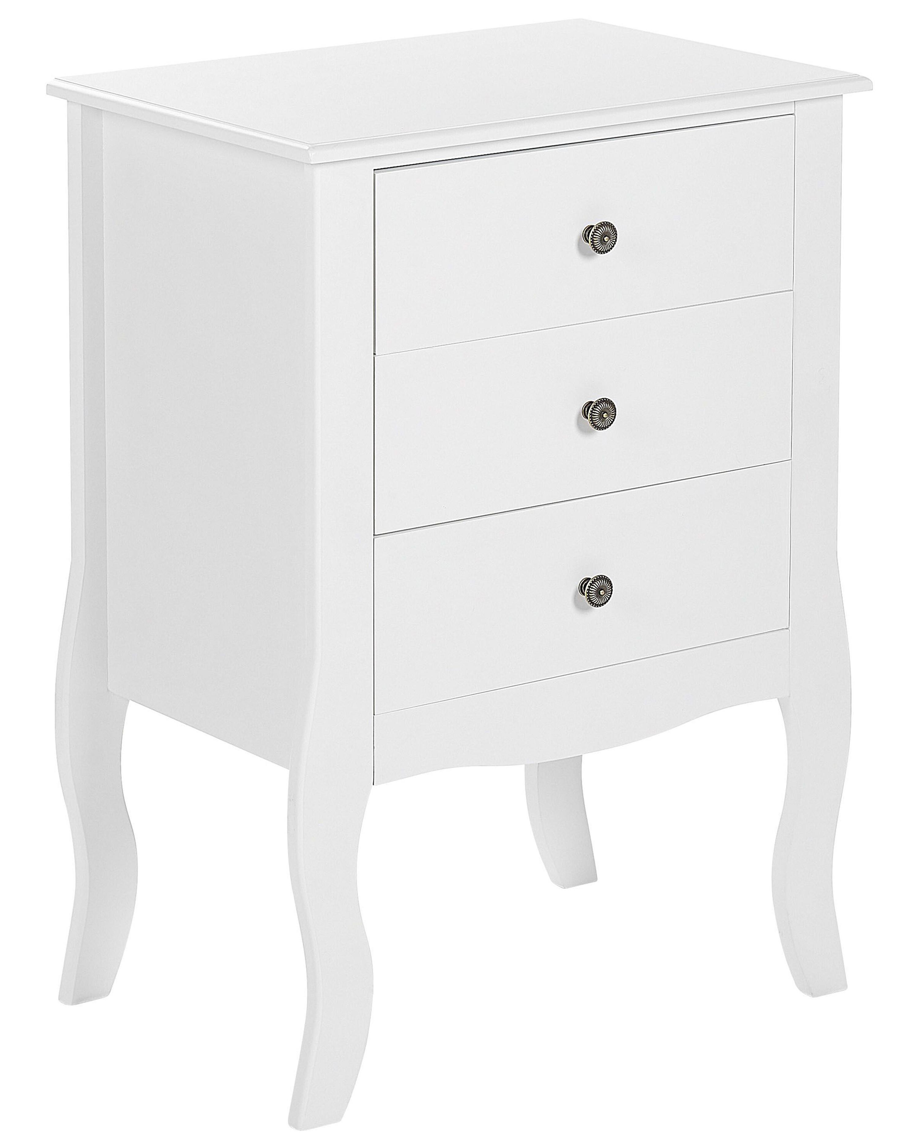 2 Drawer Bedside Table LANE White