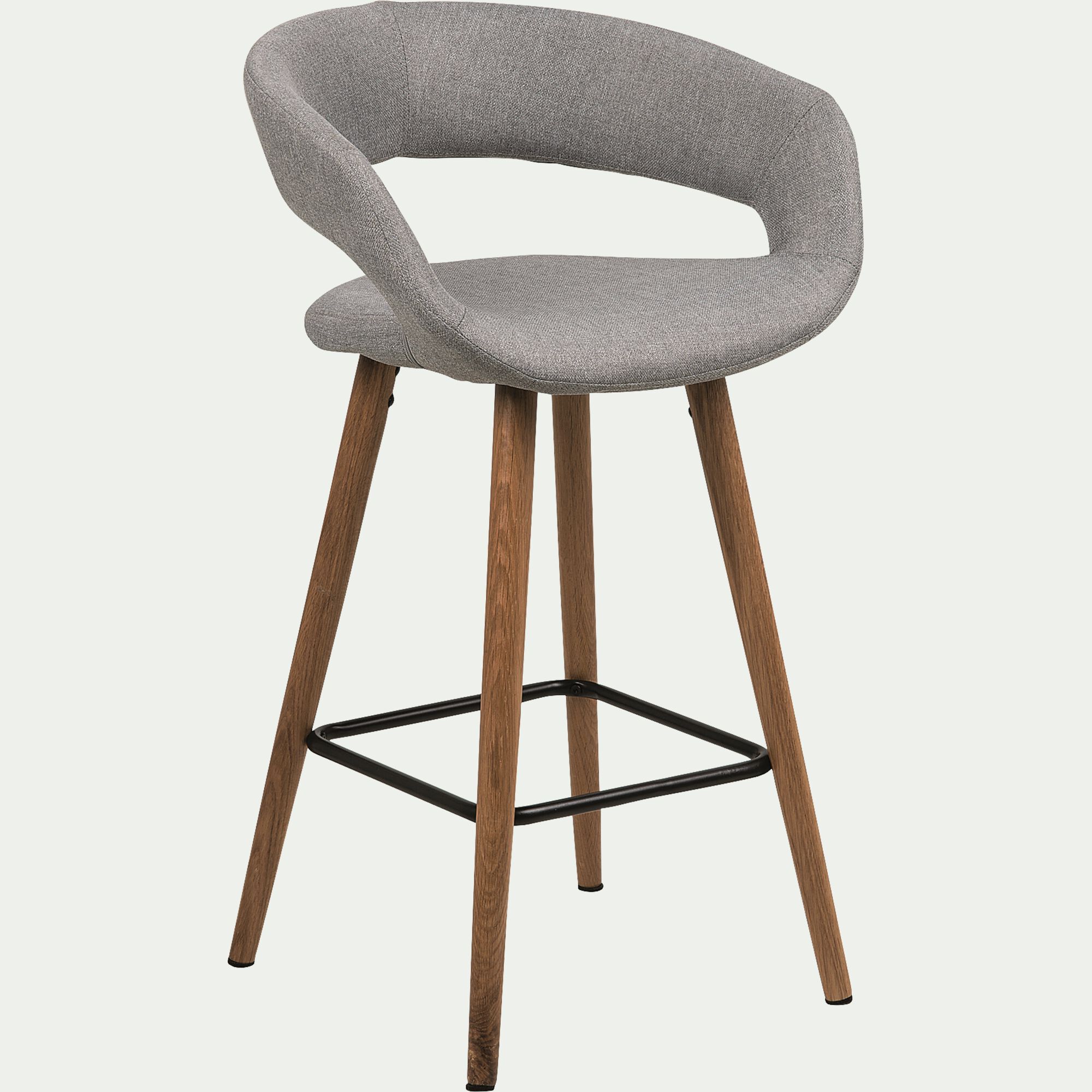 JOYAU - Chaise de bar en tissu avec accoudoirs H65,5cm - gris