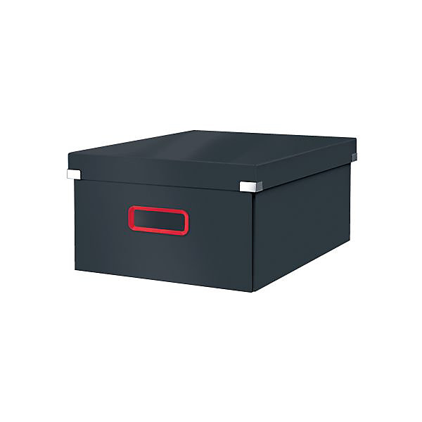 Boîte de rangement solide en Carton Click &Store Cosy L - Gris