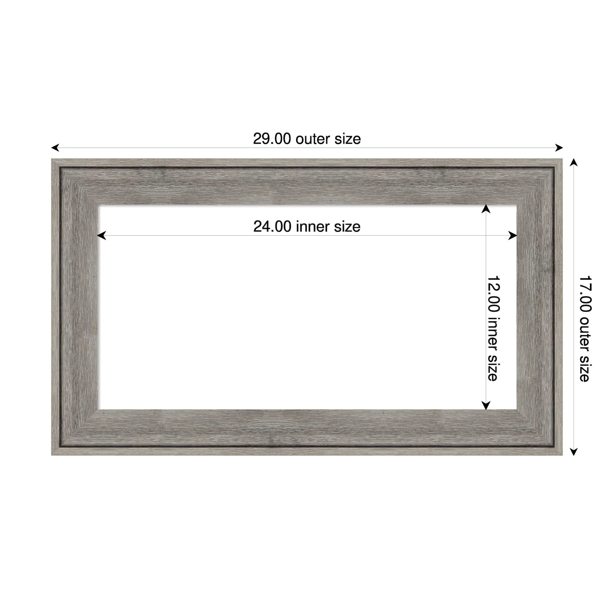 Amanti Art Regis Barnwood Grey Framed Dry Erase Magnetic Board