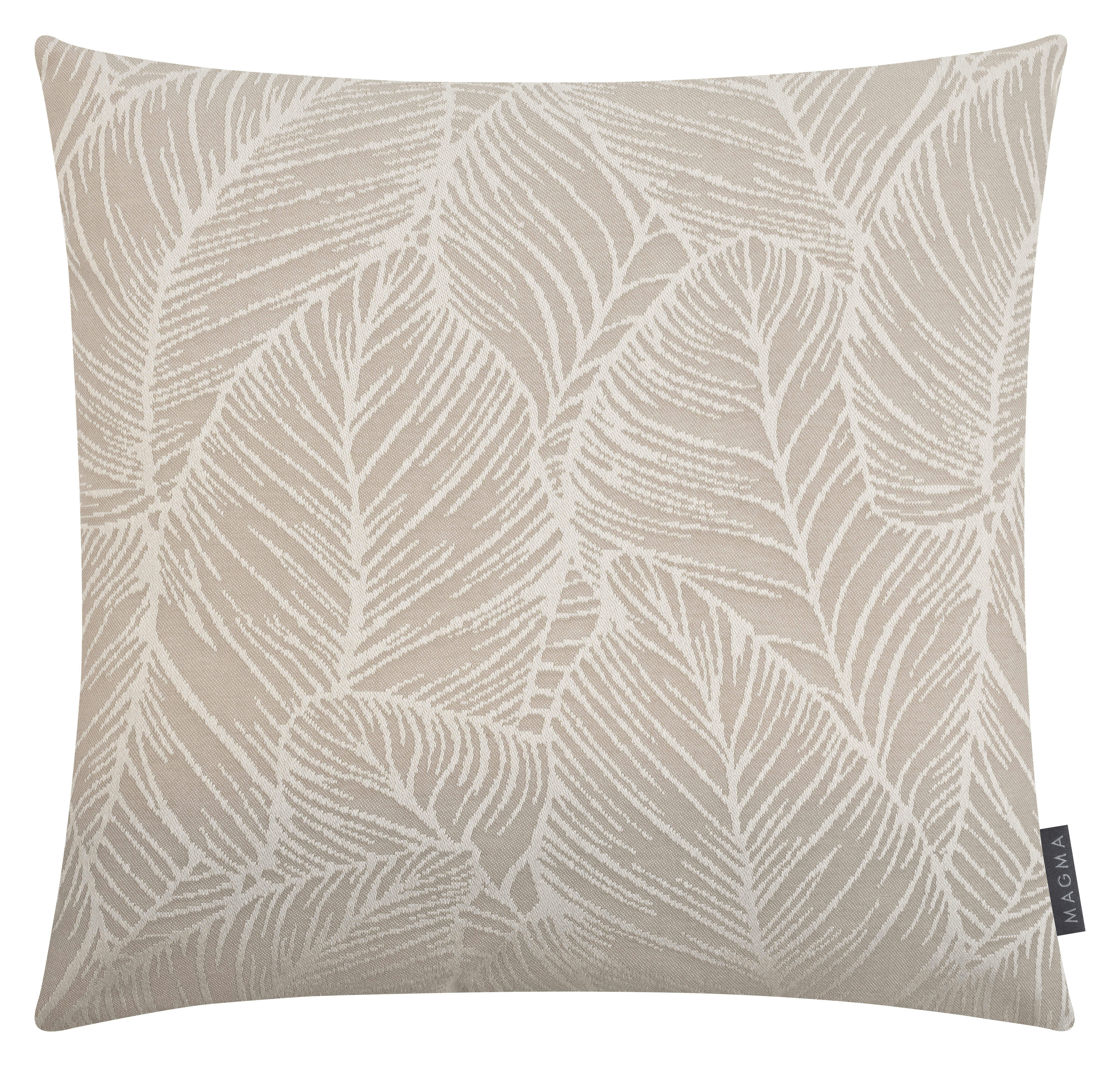 MADEIRA - Housse de coussin extérieur dralon motif végétal sable - 50x50