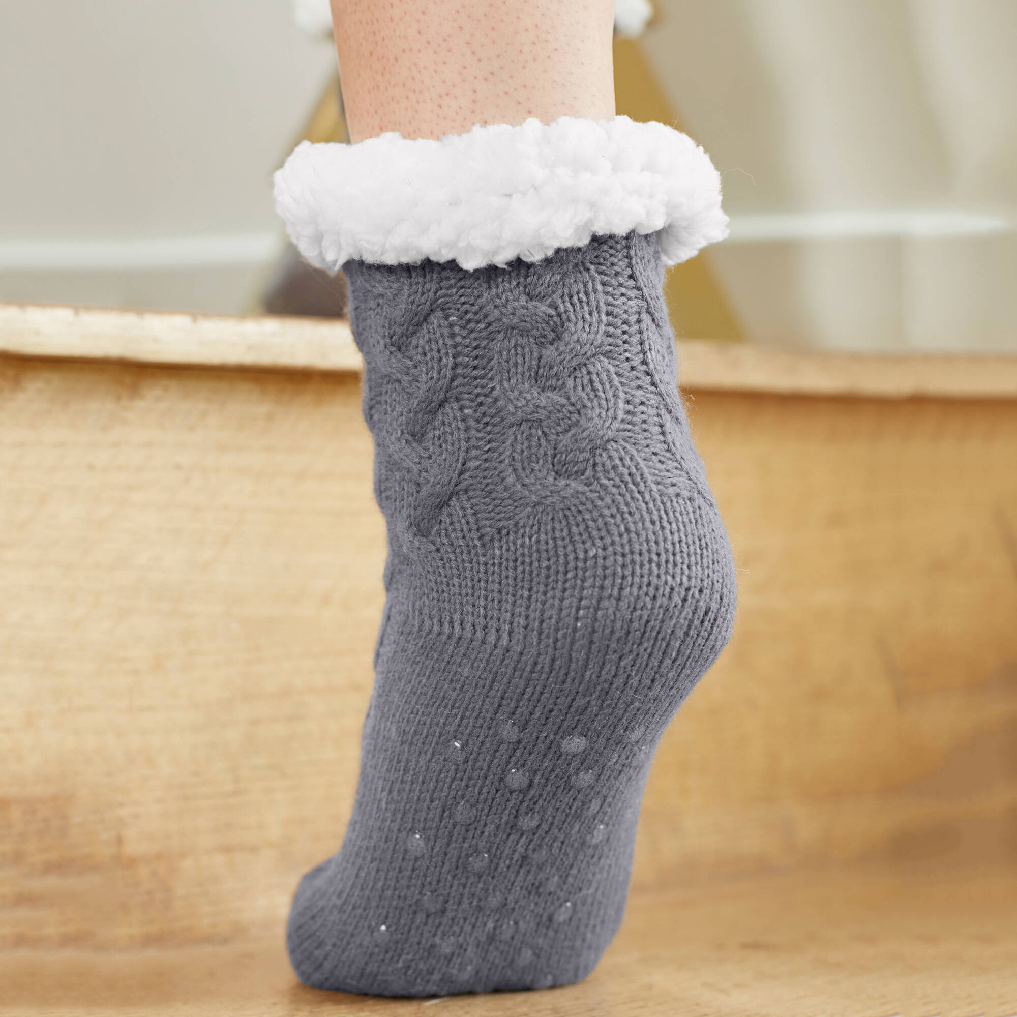 Chaussons-chaussettes torsadés antidérapants