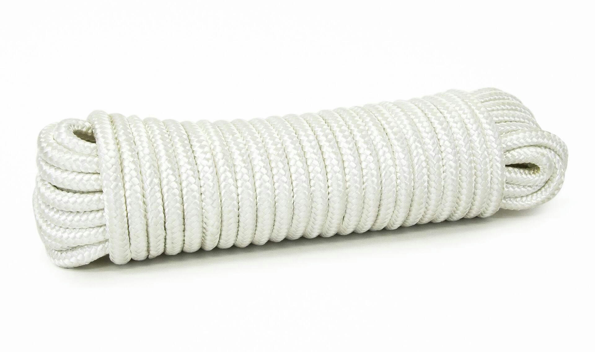 Ben-Mor Nylon Diamond Braided Rope, Abrasion Resistance, SWL-135-lbs, White, 3/8-in x 50-ft