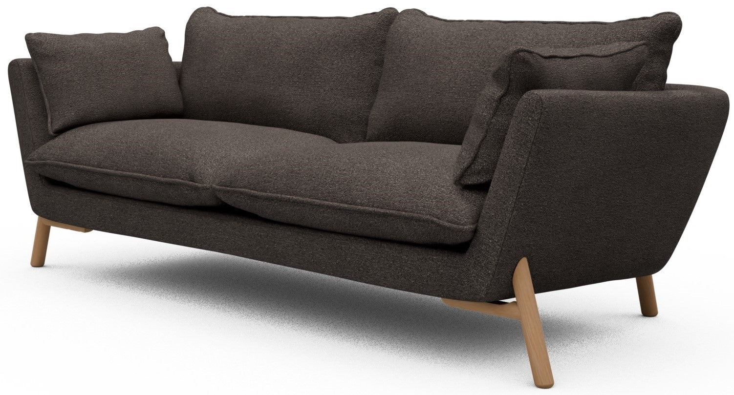 Kragelund Hasle 3-zits Bank Taupe Bouclé   Eiken