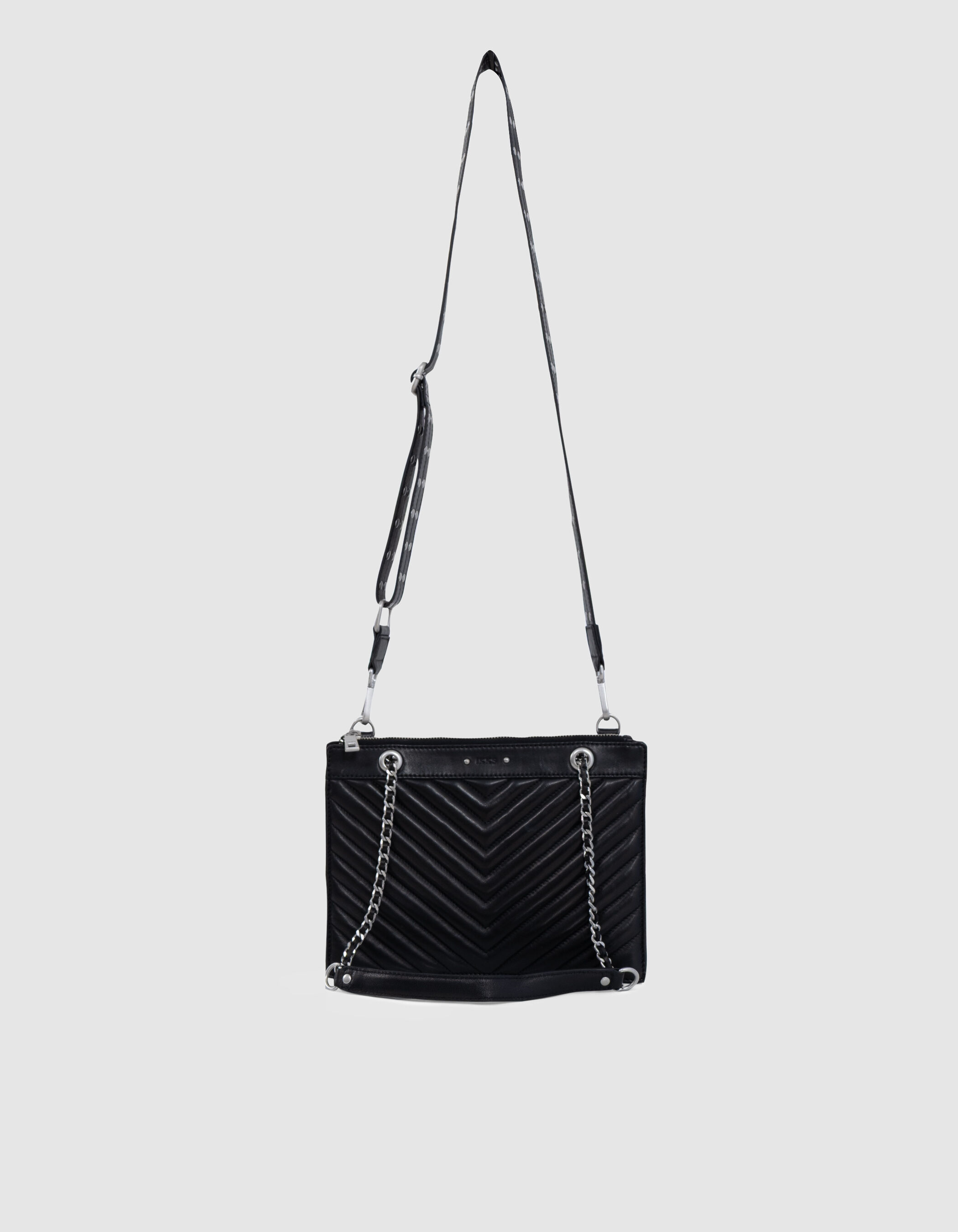 Sac pochette 1440 Reporter noir cuir Femme