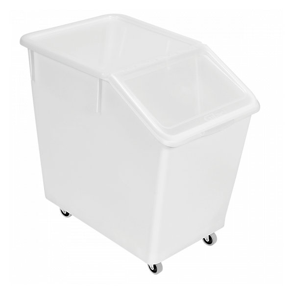 Bac à ingrédients 80 L   4 roues   couvercle transparent - chape inox