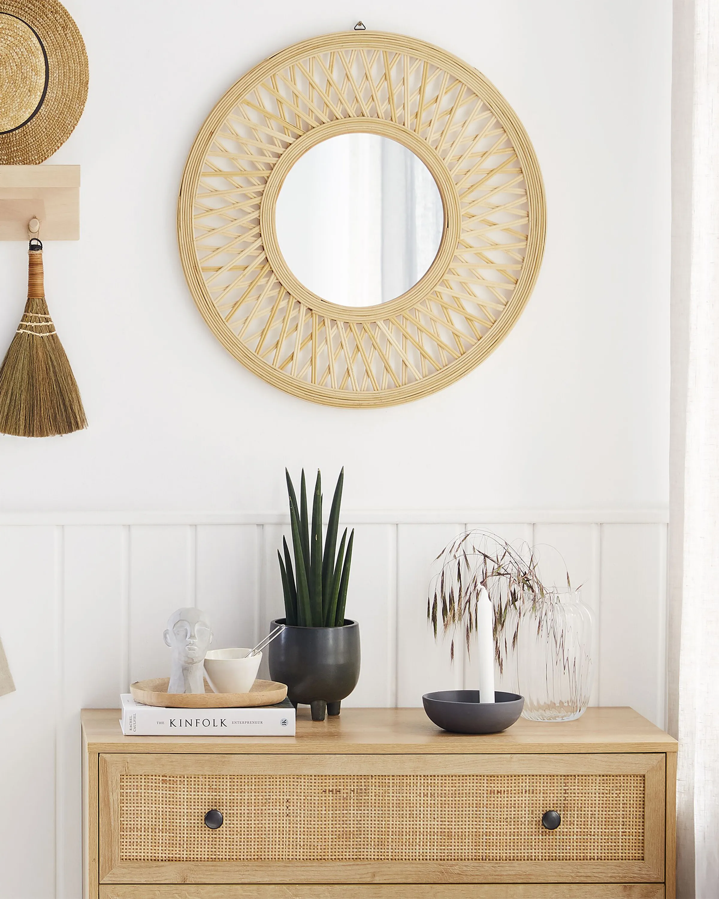 Wall Mirror BACATA 60 cm 60 cm Bamboo Natural