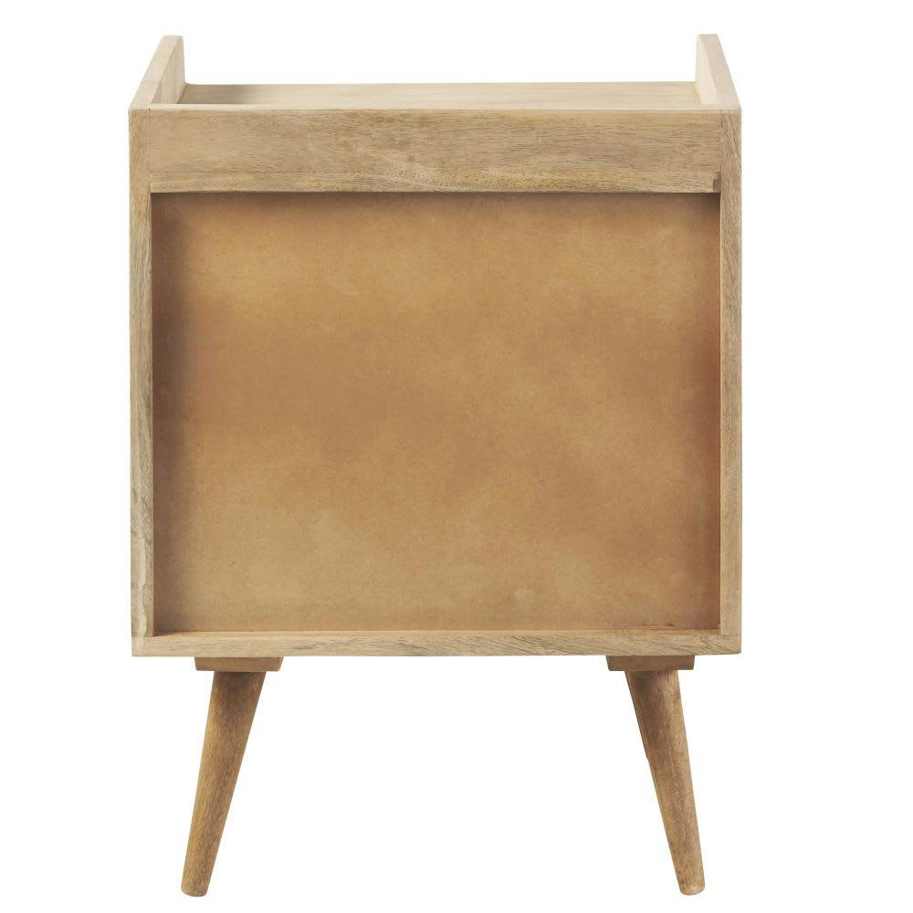 Trocadero - Table de chevet vintage 3 tiroirs en manguier