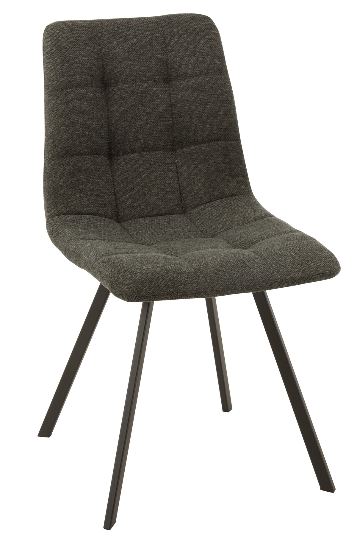 J-Line stoel Babette - textiel/metaal - donkergrijs - 2 stuks