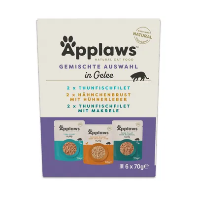 Applaws Adult Mixed Pack Cat Pouches in Jelly Saver Pack 48 x 70g
