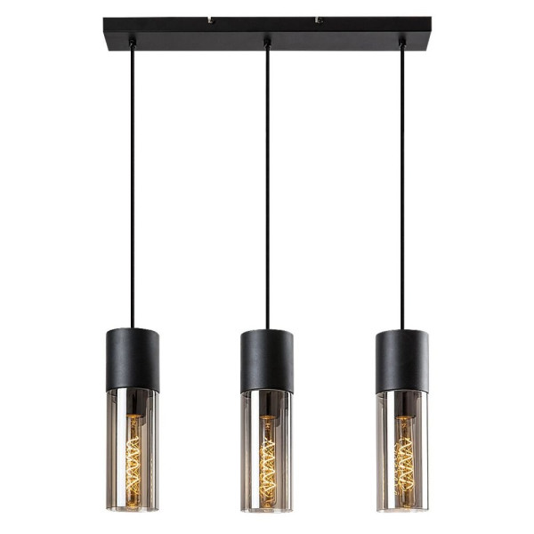 Lampa wisząca czarna-kolor dymny Ronno 3xE27x40W wym: 120x55x9 cm Rabalux