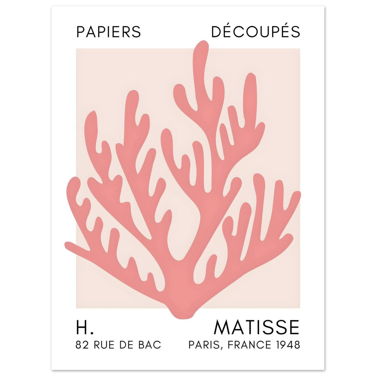 Artfulprints Poster Matisse – Coral harmony taupe  - 30x40 cm - Taupe