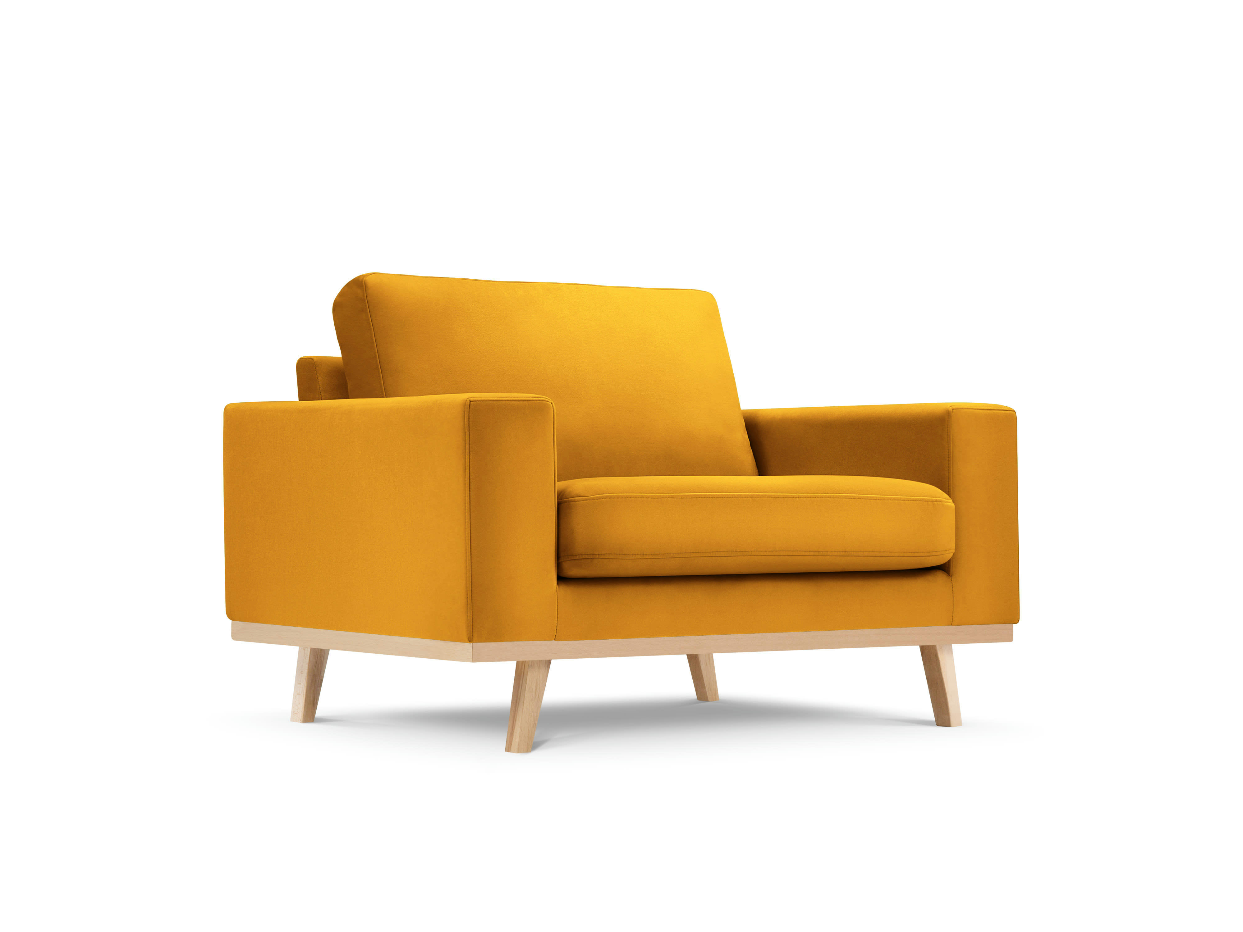 TUGELA - Fauteuil en velours jaune