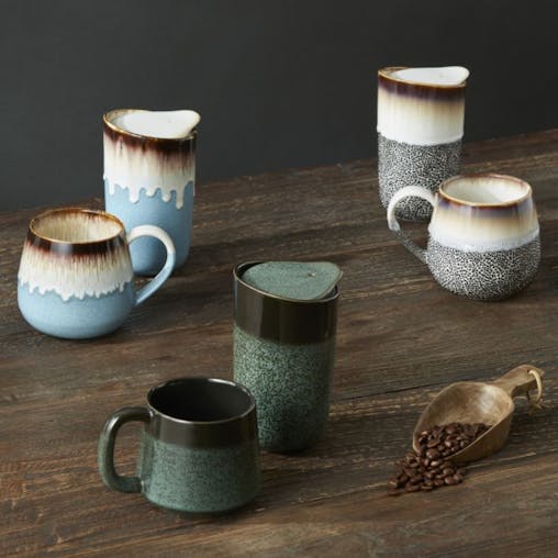 Leaf & Bean Roma Reactive Glaze 6 Piece Mug Set 500ml Mocca