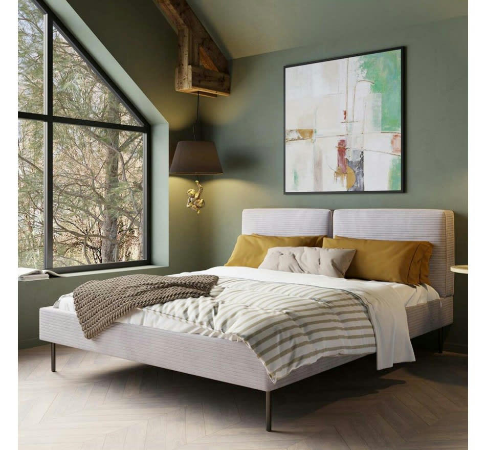 EAST SIDE CORD - Lit East Side Cord côtelé gris Kare Design Taille - 160x200cm