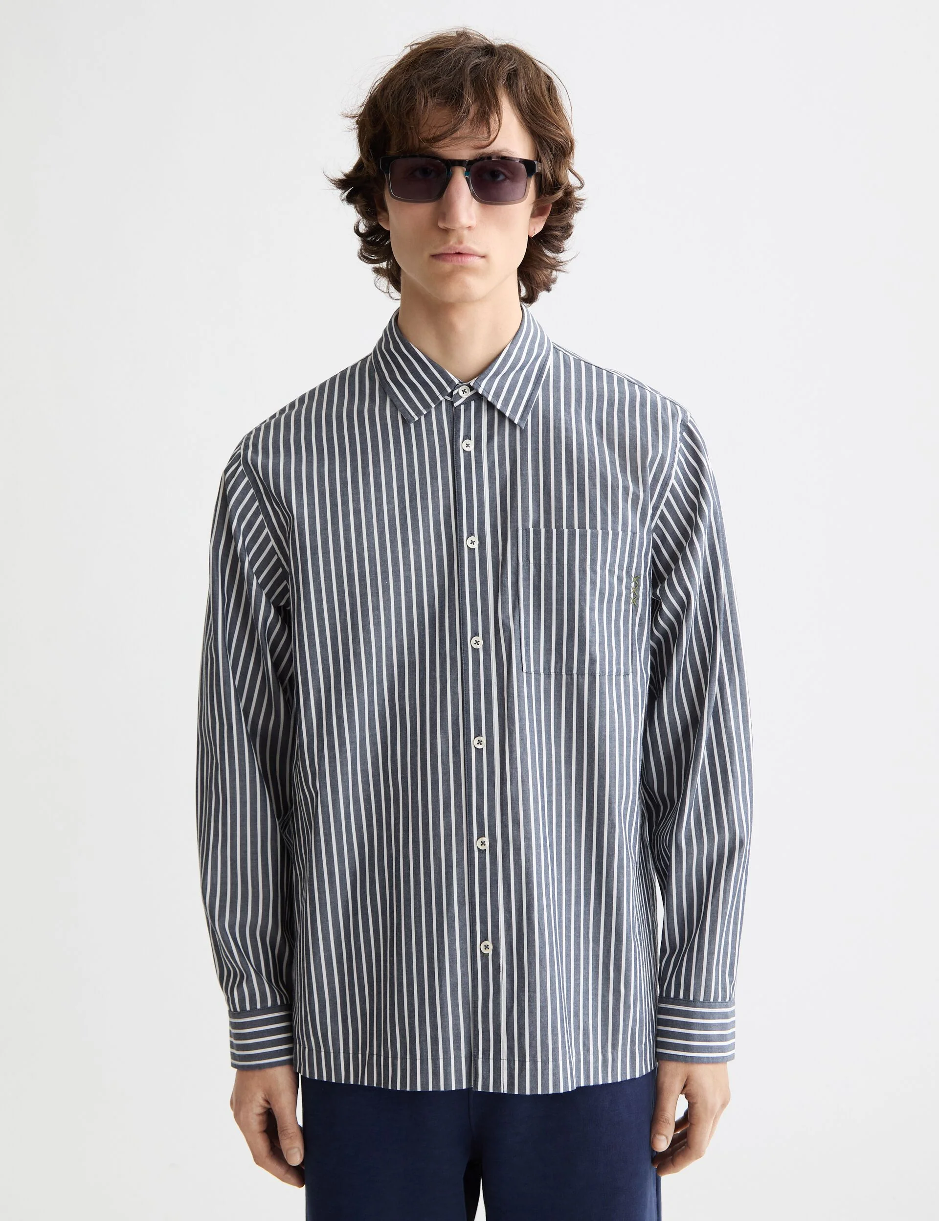 Striped Relaxed-Fit Poplin Shirt