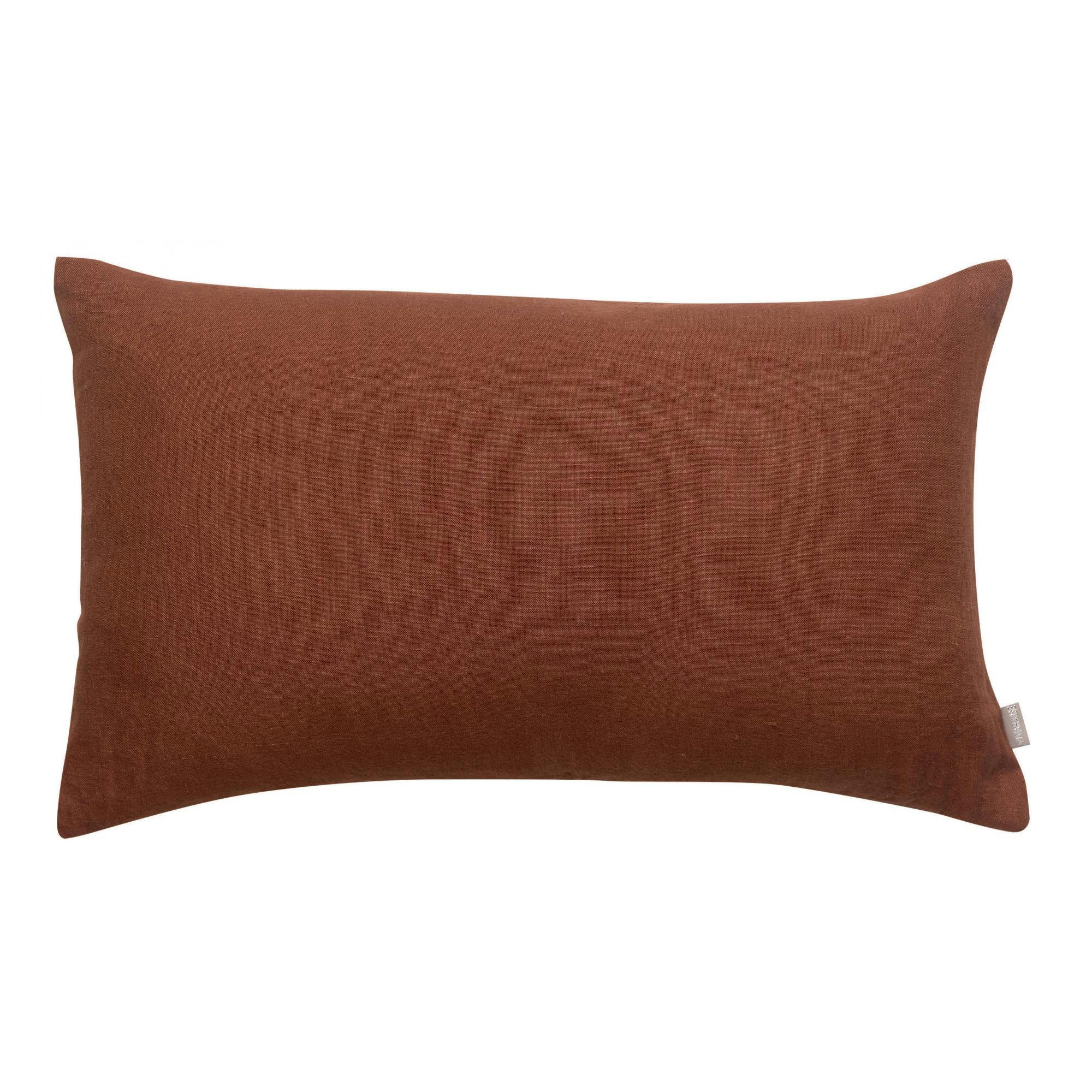 ZEFF - Coussin uni  en lin caramel 30 x 50