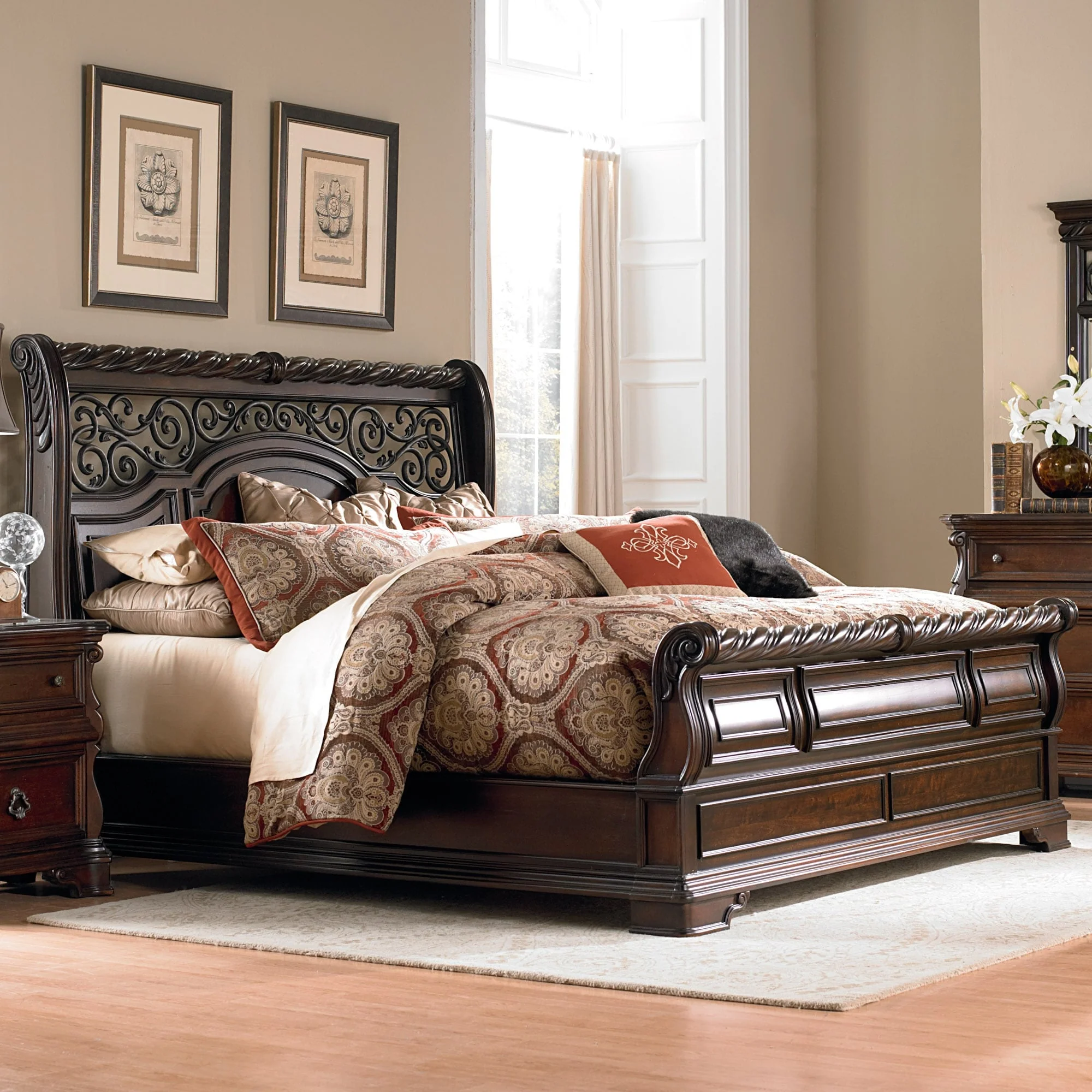 Liberty Furniture Arbor Place Sleigh Bed, Dresser & Mirror, Chest, Night Stand - California King, King or Queen
