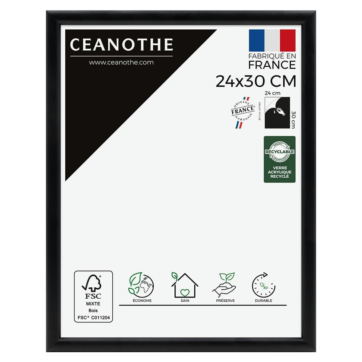 ESSENTIEL - Cadre photo exposition noir 24x30 cm résine recyclée