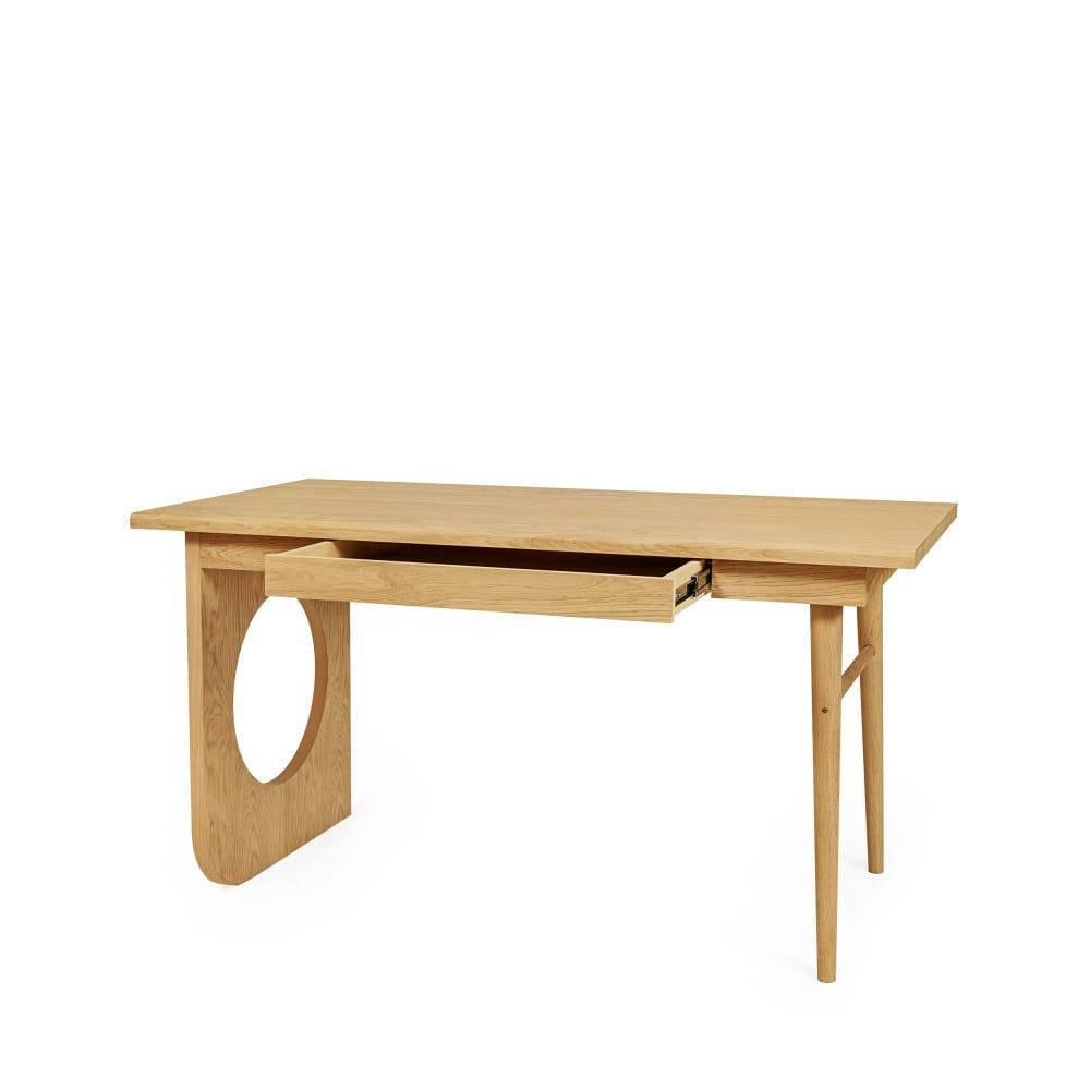 BAU - Bureau design en bois 1 tiroir bois clair