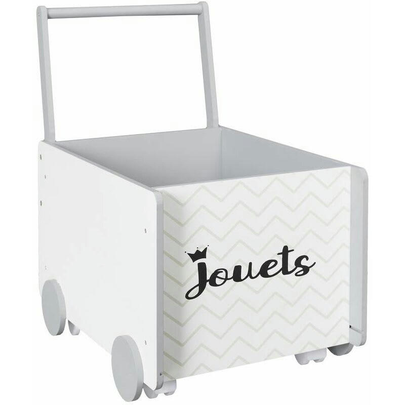 - Bac de rangement chariot pour enfant blanc - jouets