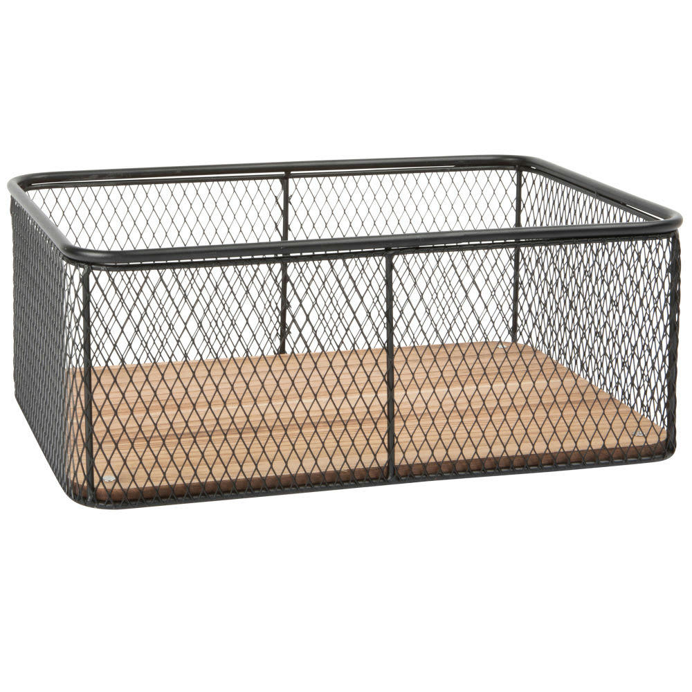 - Panier en métal ajouré noir (x3)