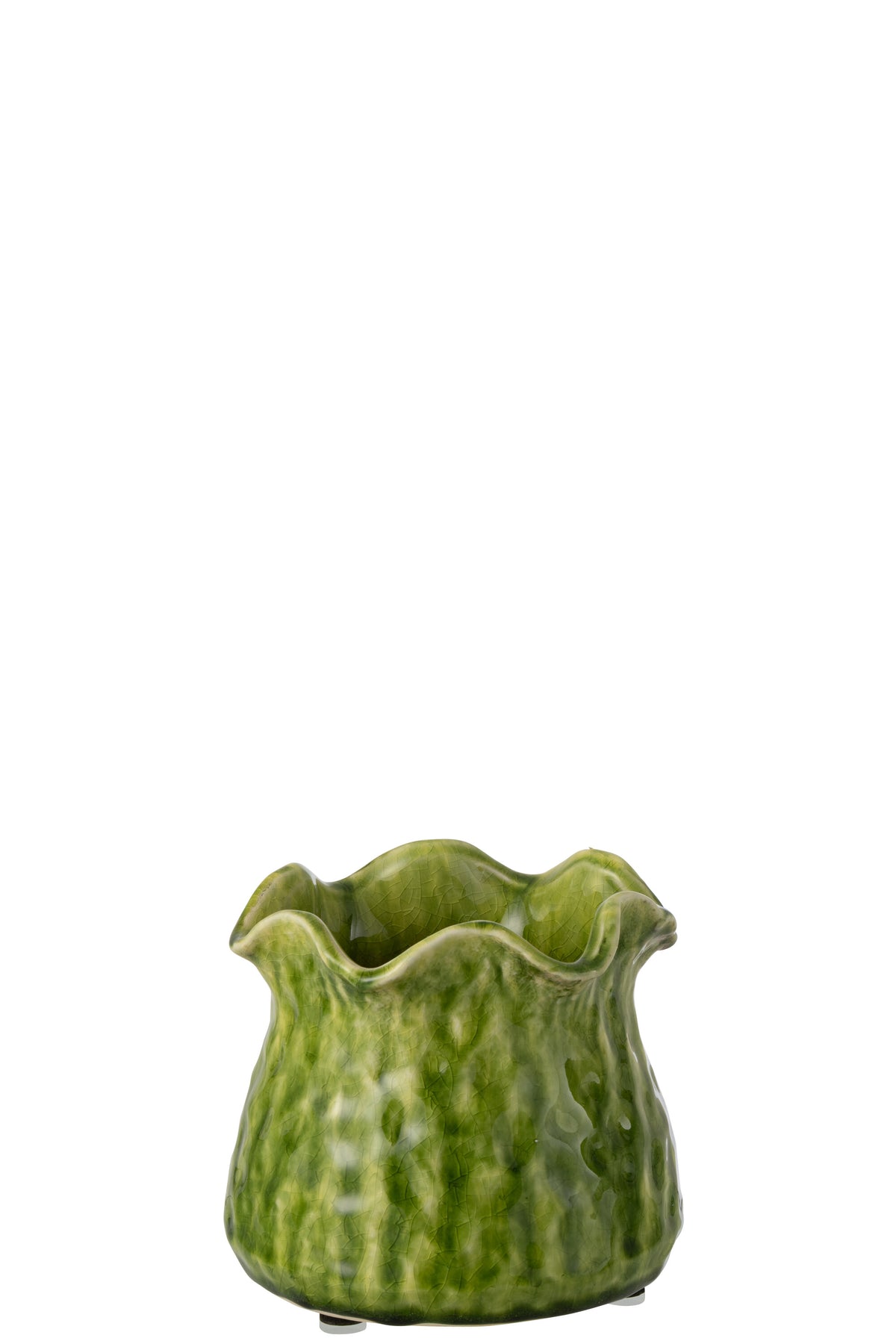J-Line bloempot Ronny Onregelmatig - keramiek - groen - small